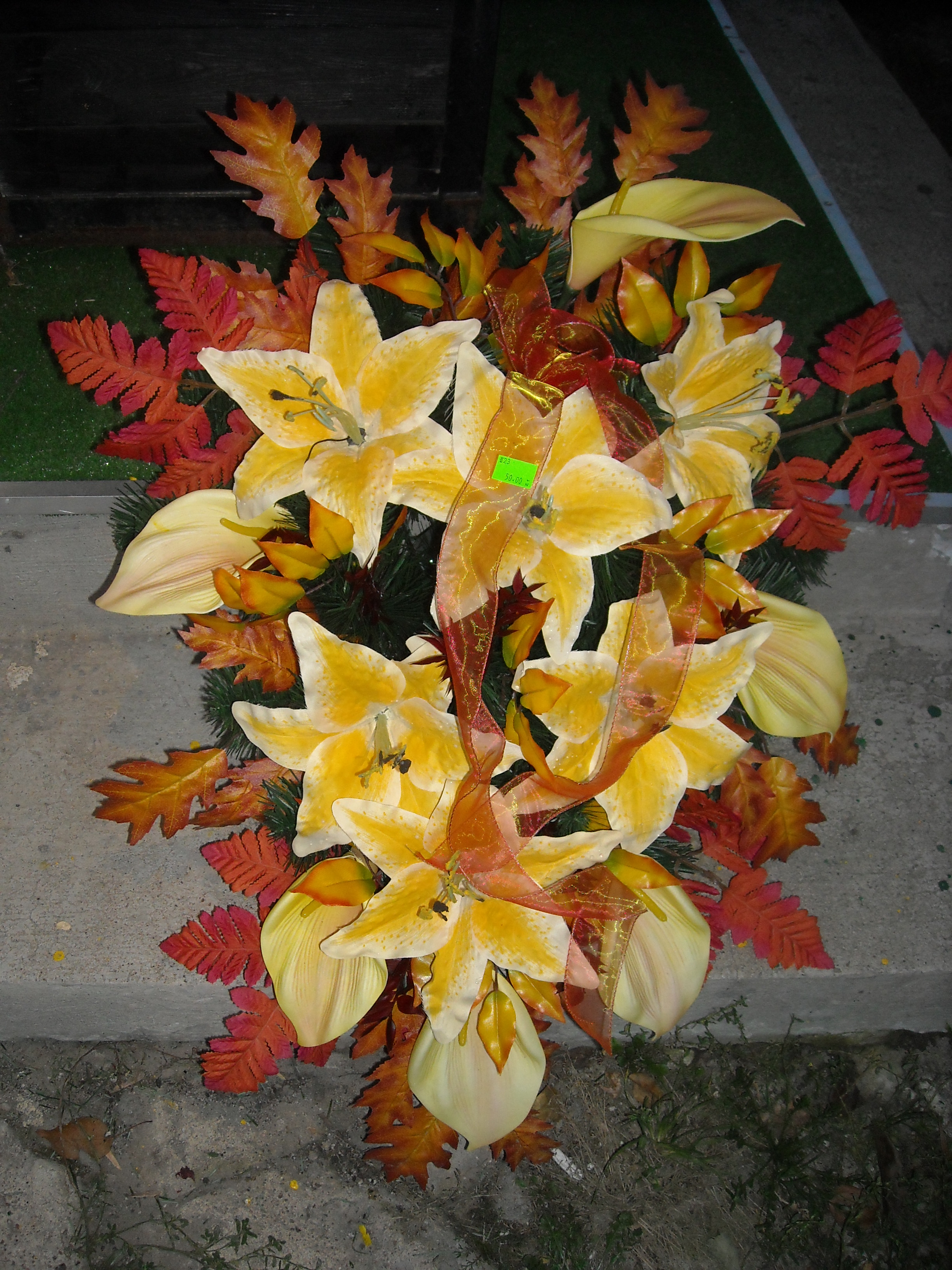 Wiązanka sztuczna lilia żółta